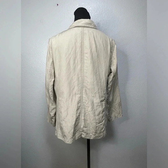 J.Jill Silk Linen Blend One Button Blazer Size Medium Petite - Picture 5 of 7